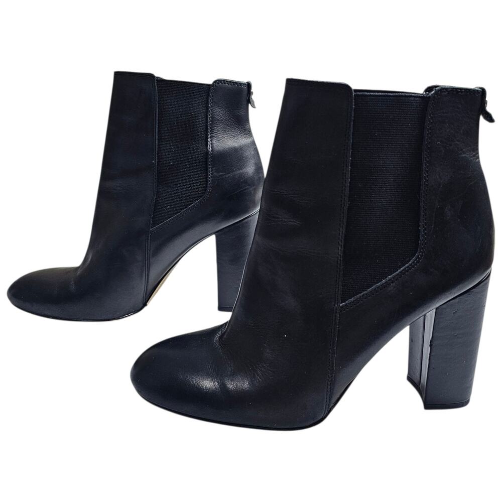 Sam Edelman Womens Case Block Heel Pull On Booties Black Leather Size 9.5M - Picture 4 of 12